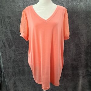 NWT Aokosor coral flowy blouse